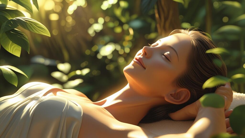 自然の中で安心して眠る女性｜忙しいママのための自律神経セルフケア
